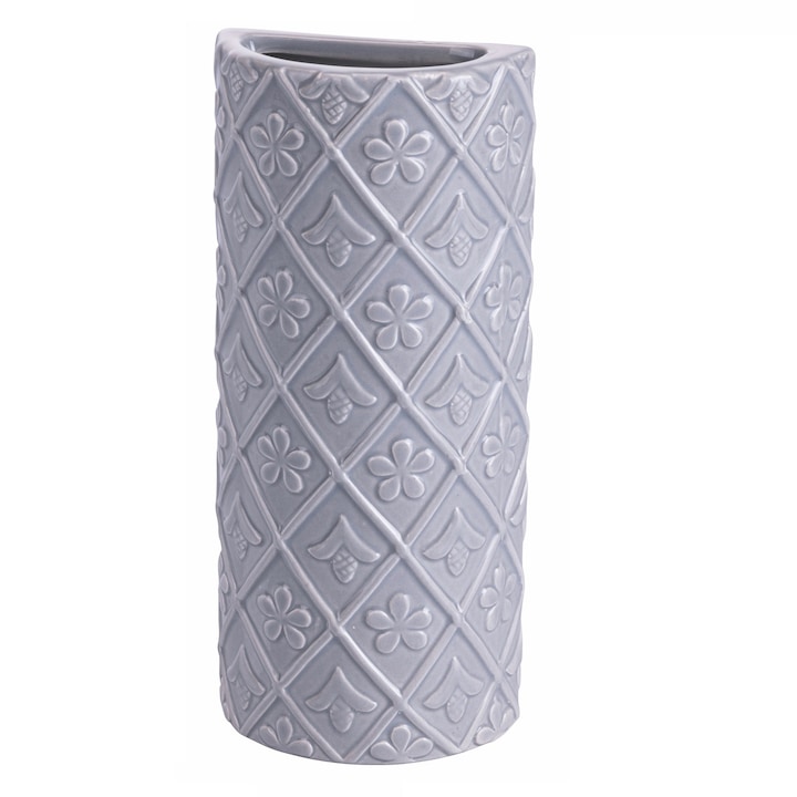 Umidificator ceramica pentru calorifer cu agatator inclus, Culoare gri, rombi
