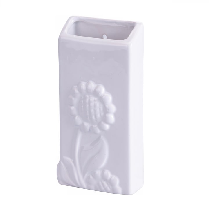 Umidificator ceramica pentru calorifer cu agatator inclus, Culoare alb, decor floare