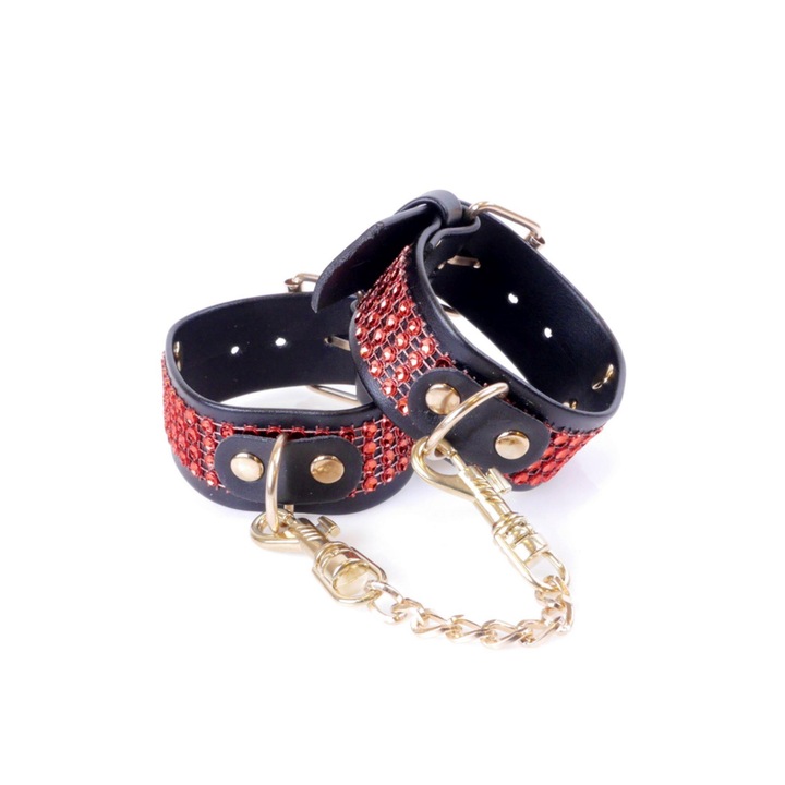 Boss Series, Mansete cu cristale 3 cm Linia Rosie - Experienta captivanta