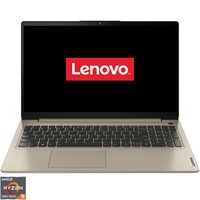 Laptop Lenovo IdeaPad 3 15ALC6 cu procesor AMD Ryzen 5 5500U pana la 4.00 GHz, 15.6", Full HD, 8GB, 256GB SSD, AMD Radeon Graphics, No OS, Sand