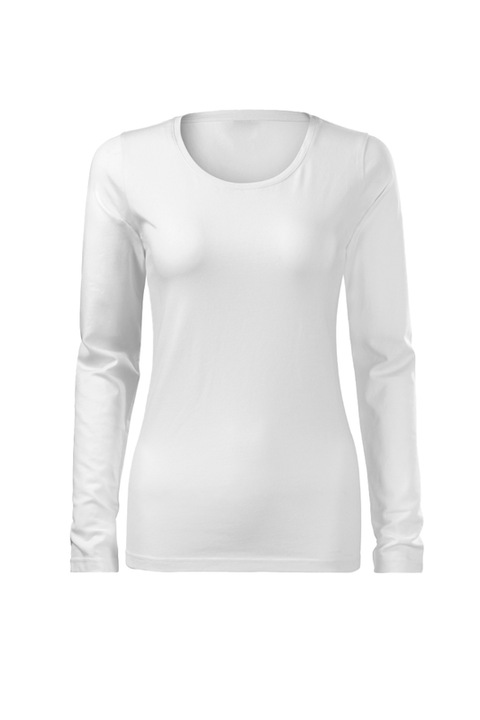 Bluza pentru femei, maneca lunga, Slim Fit, 95% Bumbac, Alb