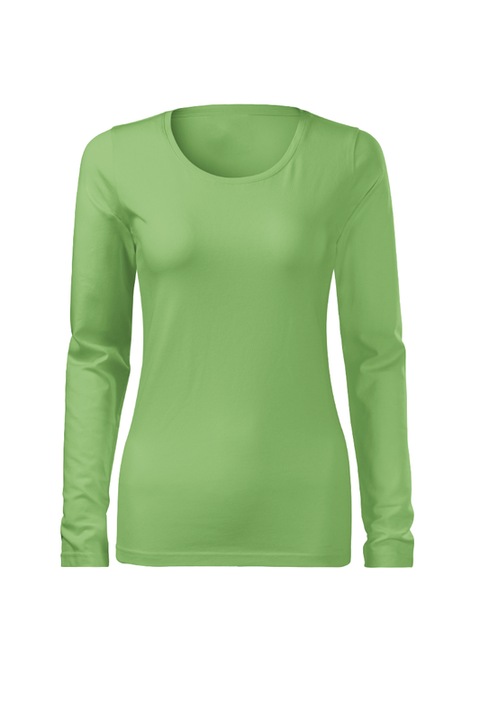 Bluza pentru femei, maneca lunga, Slim Fit, 95% Bumbac, Verde