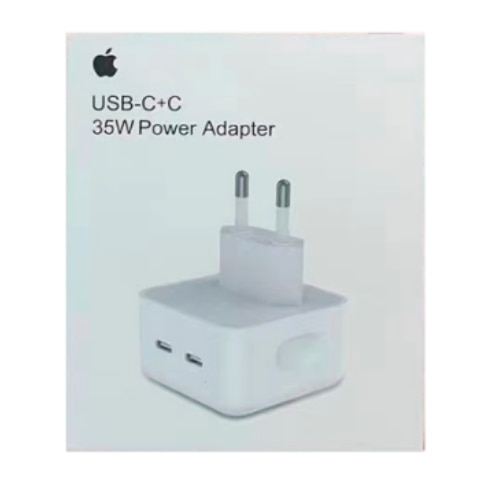 Adaptor de priza 220V, cu 2 Porturi USB tip-C, 35W, Alb