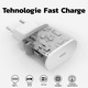 Incarcator universal USB type-C, adaptor Fast charge 20 W, cablu type-C 1 metru, compatibil cu Samsung, Huawei si alte dispozitive cu intrarea Tip C