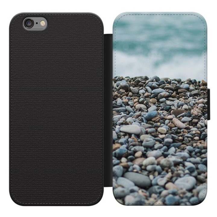 Színes kavicsok vízparton mintás iPhone 5s kinyitható flip tok flipes tok telefontok 1