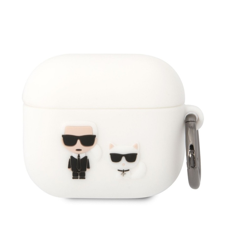 Eredeti Apple Airpods 3 Carl Karl Lagerfeld Silicone Karl & Chupette (KLACA3SILKCW) Fehér