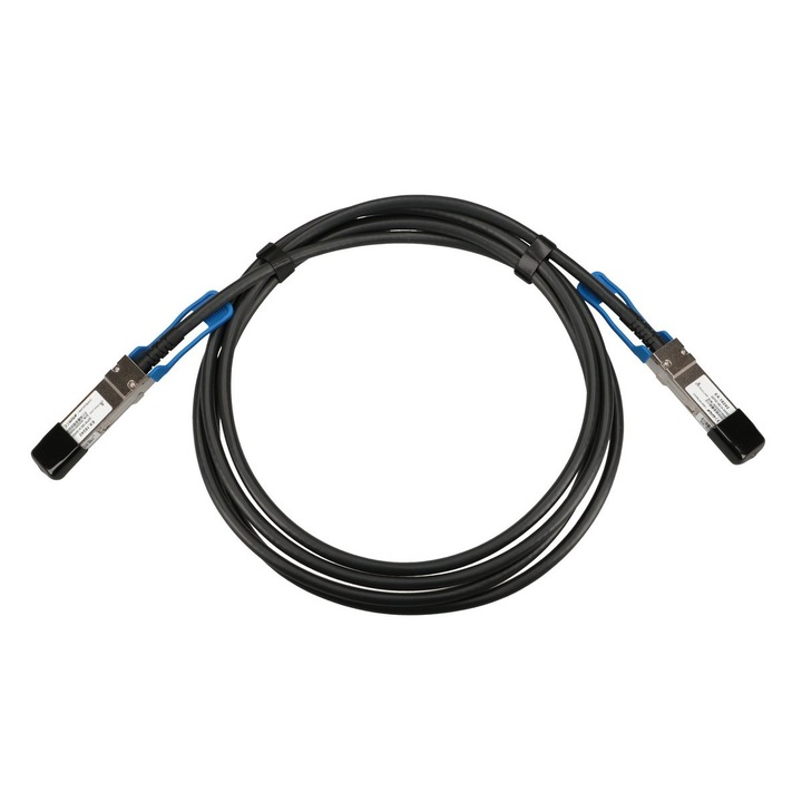 Kábel modullal, Extralink, QSFP28, fekete/ezüst