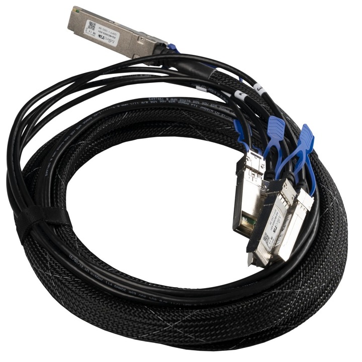 Кабел с модул, MikroTik, QSFP28/SFP28, Черен/Сребрист