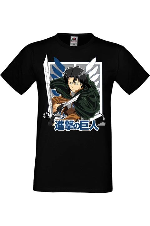 Férfi póló Anime Manga Japan Animation Comics Attack on Titan Attack on Titan Levi Ackerman 01 Japan Animation Comics J, Fekete