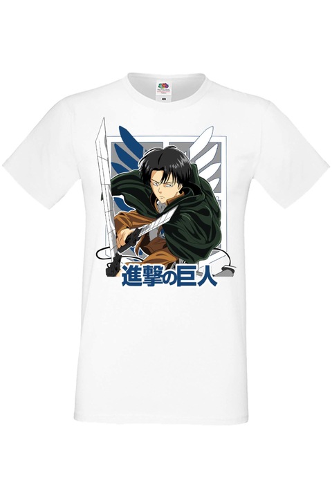 Férfi póló Anime Manga Japan Animation Comics Attack on Titan Attack on Titan Levi Ackerman 01 Japan Animation Comics J, Fehér