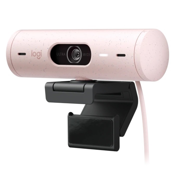 Уеб камера Logitech Brio 500, Full HD 1080p, RightLight 4, 90 FoV, USB-C, Privacy - Rose