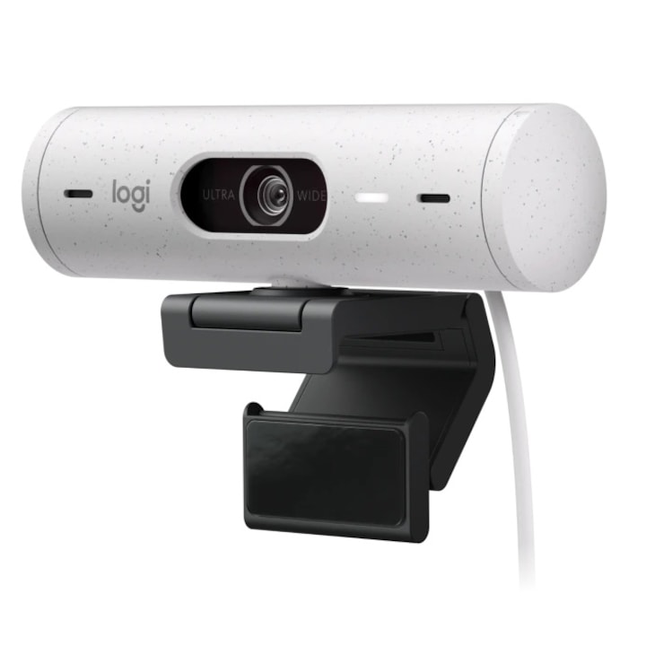 Уеб камера Logitech Brio 500, Full HD 1080p, RightLight 4, 90 FoV, USB-C, Privacy - Off White