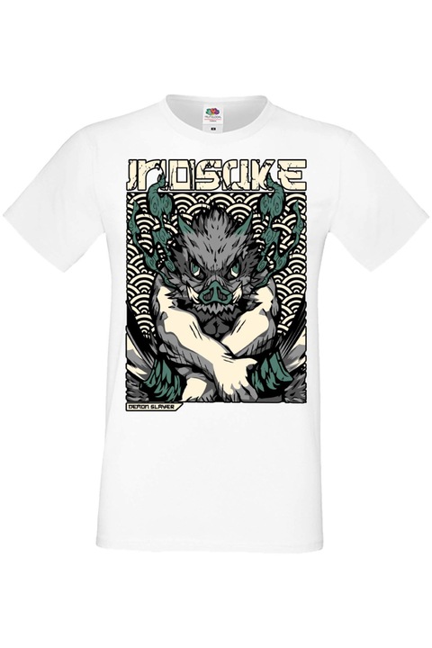 Férfi póló Anime Manga Japan Animation Comics Demon Slayer Kimetsu no Yaiba Tanjiro Nezuko Akaza Inosuke Mitsuri Rengoku Demon Slayer Hashibira Inosuke Japan Animation Comics J, Fehér