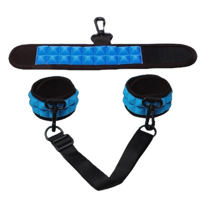 Set catuse si guleri, PicoBong, Piele ecologica, Negru/Albastru