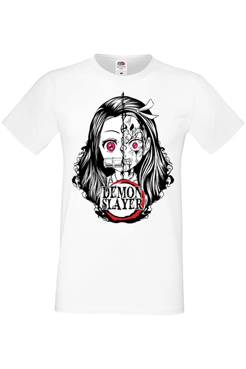 Férfi póló Anime Manga Japan Animation Comics Demon Slayer Kimetsu no Yaiba Tanjiro Nezuko Akaza Inosuke Mitsuri Rengoku Demon Slayer Nezuko Kamado 03 Japan Animation Comics J, Fehér