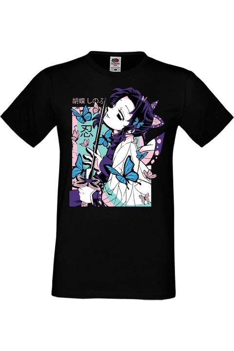 Férfi póló Anime Manga Japan Animation Comics Demon Slayer Kimetsu no Yaiba Tanjiro Nezuko Akaza Inosuke Mitsuri Rengoku Demon Slayer Shinobu Kocho Japan Animation Comics J, Fekete