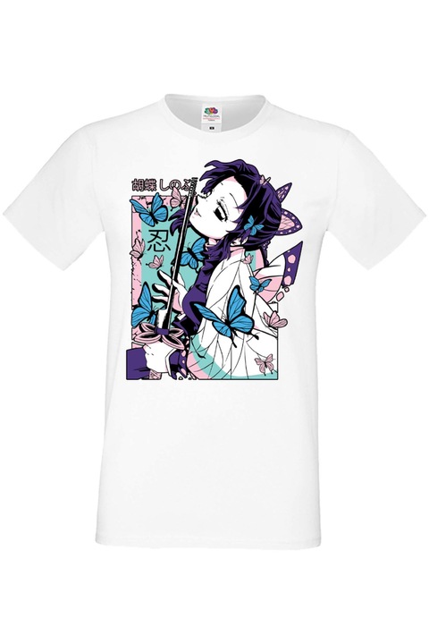 Férfi póló Anime Manga Japan Animation Comics Demon Slayer Kimetsu no Yaiba Tanjiro Nezuko Akaza Inosuke Mitsuri Rengoku Demon Slayer Shinobu Kocho Japan Animation Comics J, Fehér