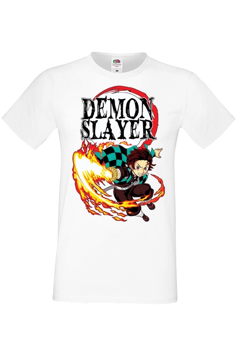 Férfi póló Anime Manga Japan Animation Comics Demon Slayer Kimetsu no Yaiba Tanjiro Nezuko Akaza Inosuke Mitsuri Rengoku Demon Slayer Tanjiro Kamado 03 Japan Animation Comics J, Fehér