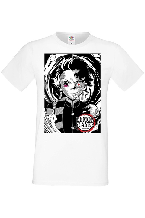 Férfi póló Anime Manga Japan Animation Comics Demon Slayer Kimetsu no Yaiba Tanjiro Nezuko Akaza Inosuke Mitsuri Rengoku Demon Slayer Tanjiro Kamado 04 Japan Animation Comics J, Fehér