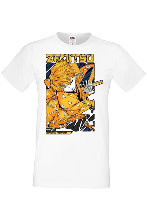 Férfi póló Anime Manga Japan Animation Comics Demon Slayer Kimetsu no Yaiba Tanjiro Nezuko Akaza Inosuke Mitsuri Rengoku Demon Slayer Zenitsu Agatsuma Japan Animation Comics J, Fehér