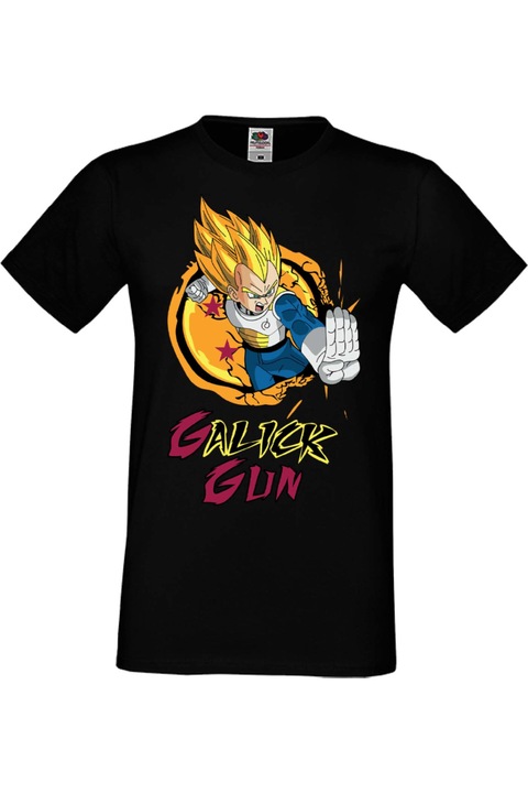 Férfi póló Anime Manga Japan Animation Comics Dragon Ball Z Goku Vegeta Gohan Master Roshi Super Saiyan Dragon Ball Z Vegeta Galick Gun Japan Animation Comics J, Fekete