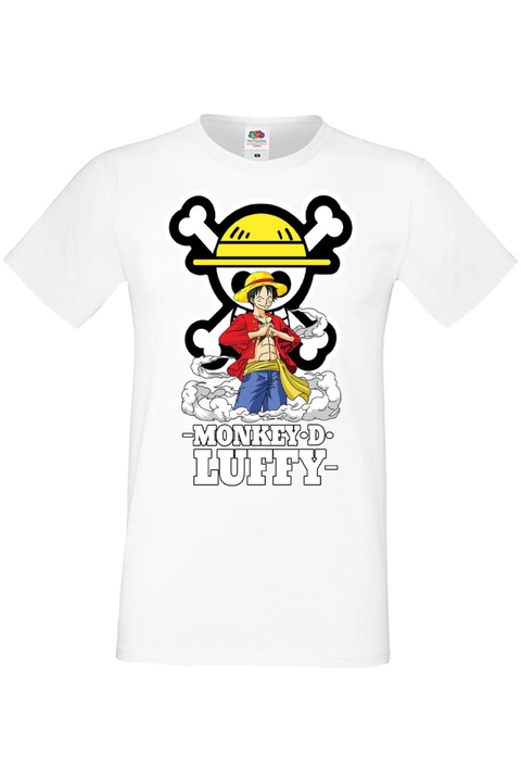 Férfi póló Anime Manga Japan Animation Comics One Piece Monkey D Fluffy Roronoa Zoro straw hat pirates One Piece 07 Japan Animation Comics J, Fehér