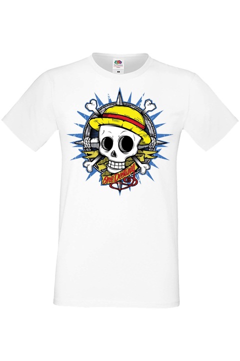 Férfi póló Anime Manga Japan Animation Comics One Piece Monkey D Fluffy Roronoa Zoro straw hat pirates One Piece 08 Japan Animation Comics J, Fehér