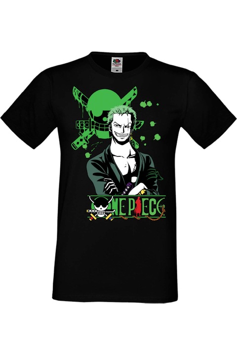 Férfi póló Anime Manga Japan Animation Comics One Piece Monkey D Fluffy Roronoa Zoro straw hat pirates One Piece Roronoa Zoro 03 Japan Animation Comics J, Fekete