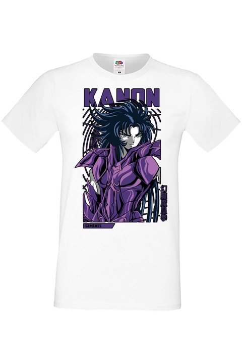 Férfi póló Anime Manga Japan Animation Comics Saint Seiya Kanon Saint Seiya Gemini Kanon Japan Animation Comics J, Fehér