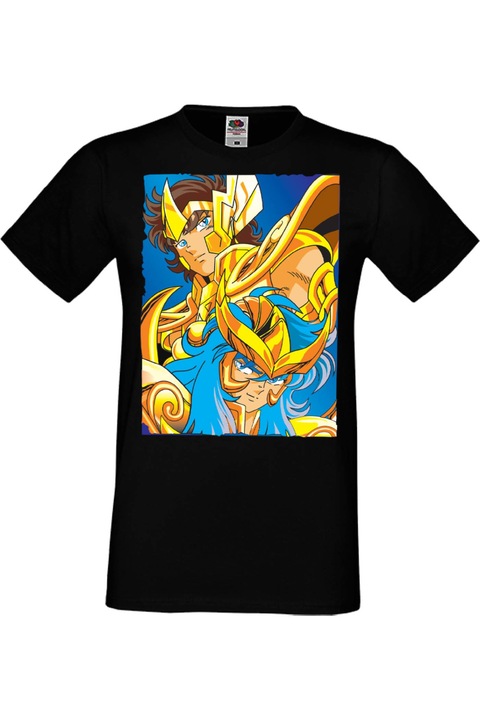 Férfi póló Anime Manga Japan Animation Comics Saint Seiya Knights of the Zodiac Saint Seiya Knights of the Zodiac Japan Animation Comics J, Fekete