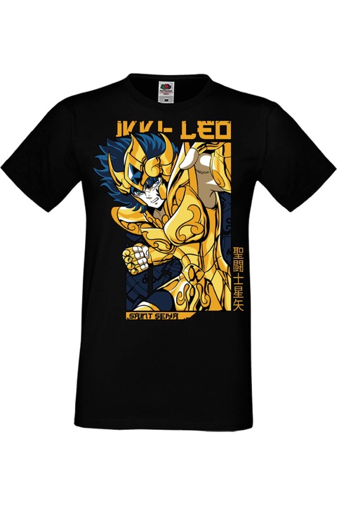 Férfi póló Anime Manga Japan Animation Comics Saint Seiya Knights of the Zodiac Leo Aiolia Saint Seiya Leo Aiolia 01 Japan Animation Comics J, Fekete