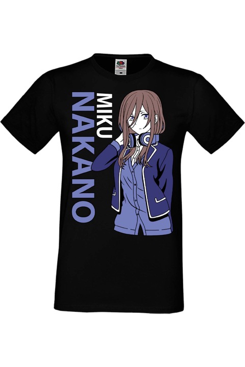 Férfi póló Anime Manga Japan Animation Comics The Quintessential Quintuplets Miku Nakano The Quintessential Quintuplets Miku Nakano Japan Animation Comics J, Fekete