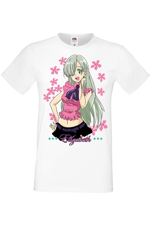 Férfi póló Anime Manga Japan Animation Comics The Seven Deadly Sins Elizabeth Liones The Seven Deadly Sins Elizabeth Liones Japan Animation Comics J, Fehér