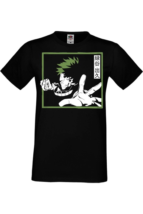 Férfi póló Anime Manga Japan Animation Comics My Hero Academia My Hero Academia Izuku Midoriya Japan Animation Comics J, Fekete