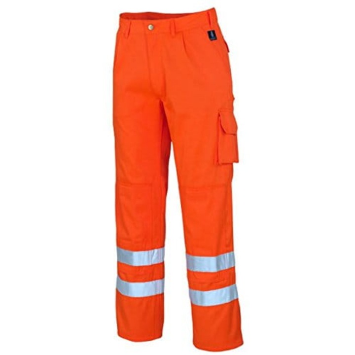 Флуоресцентен работен панталон, Mascot, тефлоново покритие, оранжев, унисекс, размер S