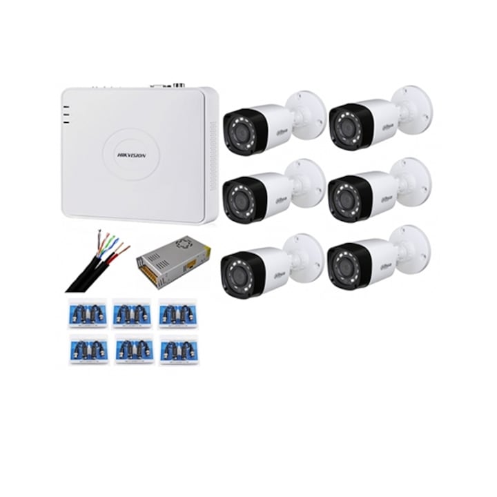 Sistem Supraveghere profesional Hikvision 4 Camere 5MP Turbo HD IR 80