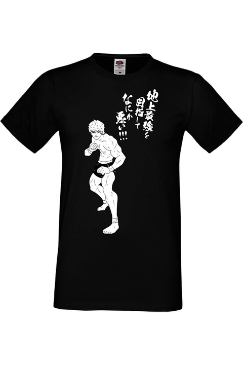 Férfi póló Manga Japan Anime Comics Tralala Manga Anime Japan Comics Animation Baki The Grappler Baki the Grappler 01, Fekete