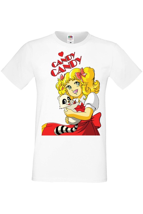 Férfi póló Manga Japan Anime Comics Tralala Manga Anime Japan Comics Animation Candy Candy Candy Candy, Fehér
