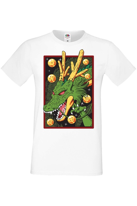 Férfi póló Manga Japan Anime Comics Tralala Manga Anime Japan Comics Animation Dragon Ball Z Goku Shenron Vegeta Kamehameha Dragon Ball Z Shenron, Fehér