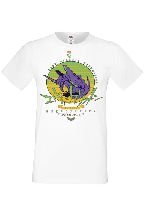 Férfi póló Manga Japan Anime Comics Tralala Manga Anime Japan Comics Animation Neon Genesis Evangelion Neon Genesis Evangelion Eva Unit 01, Fehér