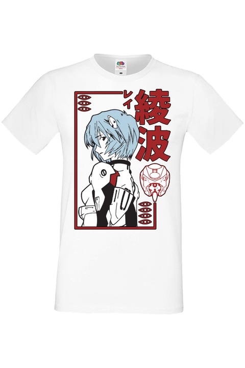 Férfi póló Manga Japan Anime Comics Tralala Manga Anime Japan Comics Animation Neon Genesis Evangelion Neon Genesis Evangelion Rei Ayanami, Fehér