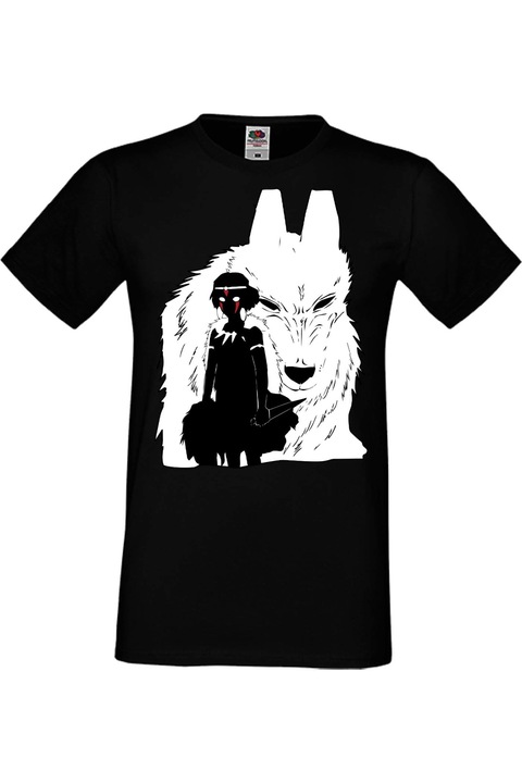 Férfi póló Manga Japan Anime Comics Tralala Manga Anime Japan Comics Animation Princess Mononoke Princess Mononoke, Fekete