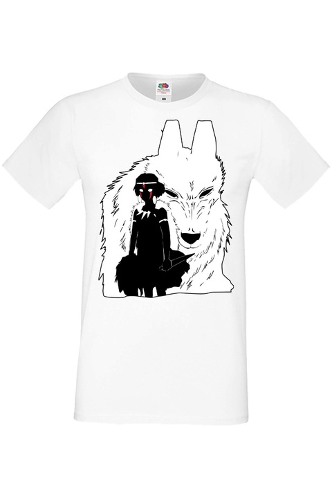 Férfi póló Manga Japan Anime Comics Tralala Manga Anime Japan Comics Animation Princess Mononoke Princess Mononoke, Fehér