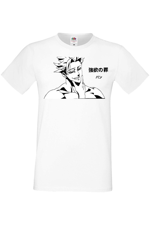 Férfi póló Manga Japan Anime Comics Tralala Manga Anime Japan Comics Animation Seven Deadly Sins The Seven Deadly Sins Meliodas 03, Fehér