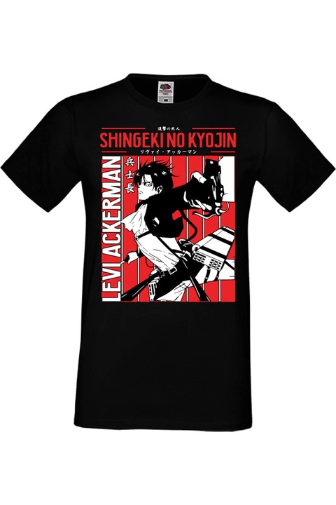 Férfi póló Manga Japan Anime Comics Tralala Manga Anime Japan Comics Animation Attack on Titan Levi Ackerman Attack on Titan Levi Ackerman, Fekete