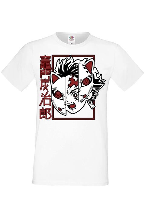 Férfi pól Manga Anime Japan Animation Demon Slayer Tanjiro Nezuko Kamado Demon Slayer Tanjiro Tonos, Fehér