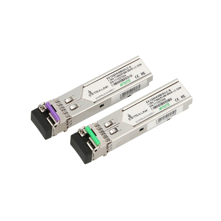 Szett 2 x Modul, Extralink, SFP, Ezüst