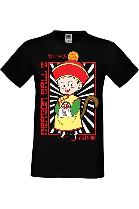 Férfi pól Manga Anime Japan Animation Dragon Ball Z Goku Roshi Krillin Vegeta Master Roshi Dragon Ball Z 03, Fekete