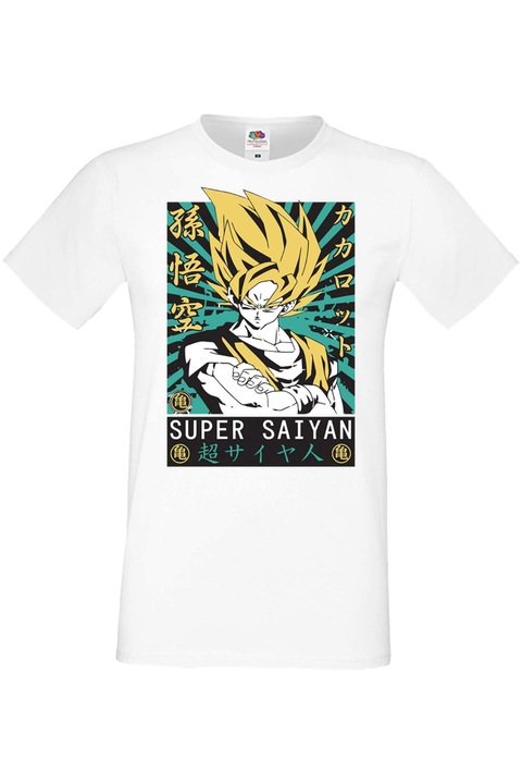 Férfi pól Manga Anime Japan Animation Dragon Ball Z Goku Roshi Krillin Vegeta Master Roshi Dragon Ball Z 15, Fehér