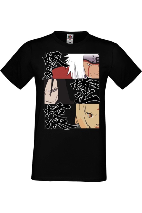 Férfi pól Manga Anime Japan Animation Naruto Uzumaki Jiraya Tsunade Orochimaru Kakashi Hatake Naruto Legendary Sannin, Fekete